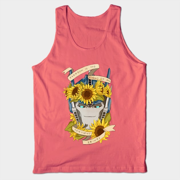 Optimus Prime  - Sunflowers Tank Top by winterray